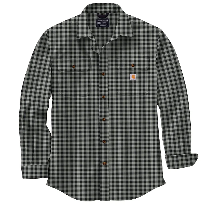 Carhartt 105947 Men's Loose Fit Heavyweight Flannel Long-Sleeve Plaid Shirt - Small - Blue Fox