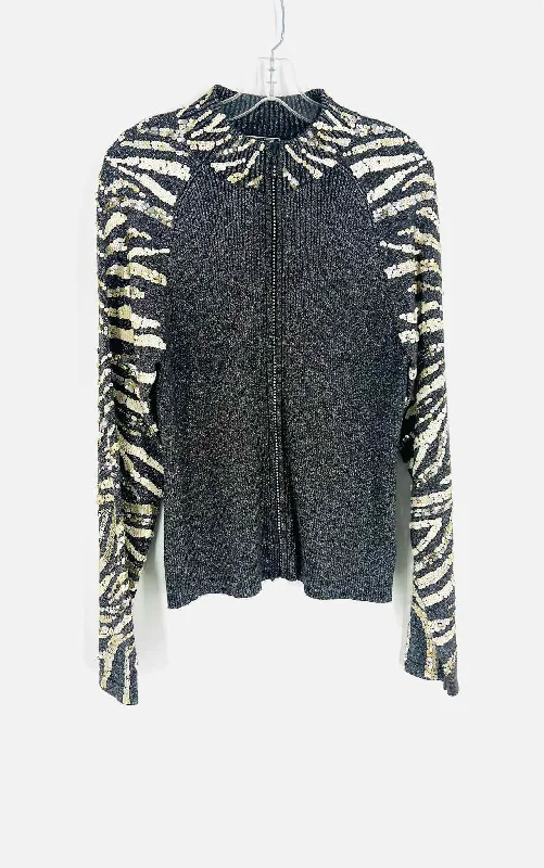 Berek Size XL Gray/Gold Sequined Shimmer Jackets Jacket