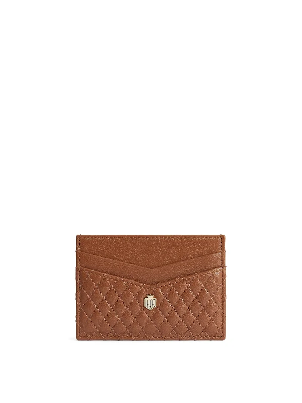 Signature Card Holder - Quilted Tan Leather