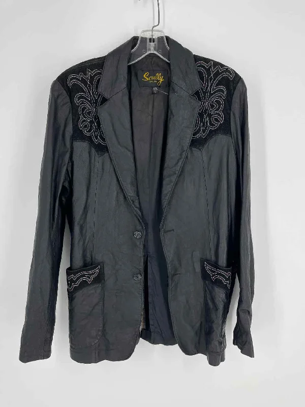 Scully Size L Bk/Wh/Rd Stitched Leather Jackets Jacket