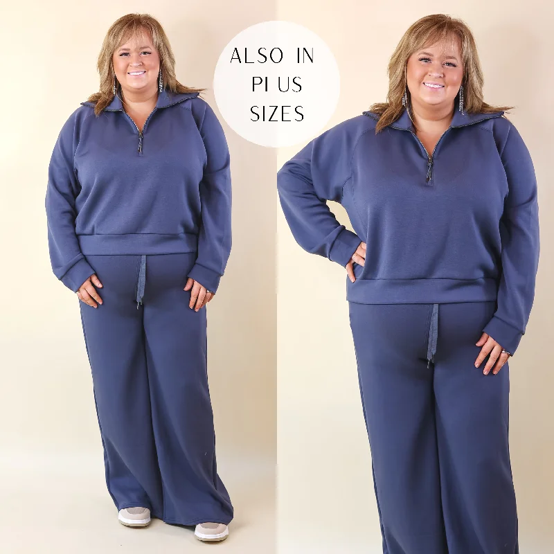 SPANX | AirEssentials Half Zip in Dark Storm (Heather Navy)