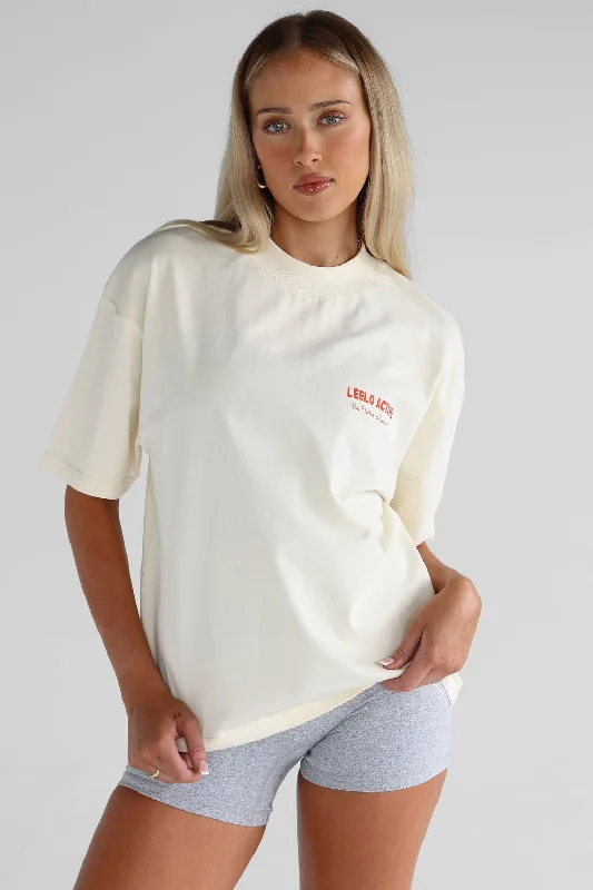 V2 Pilates Collection Boyfriend Tee - Cream