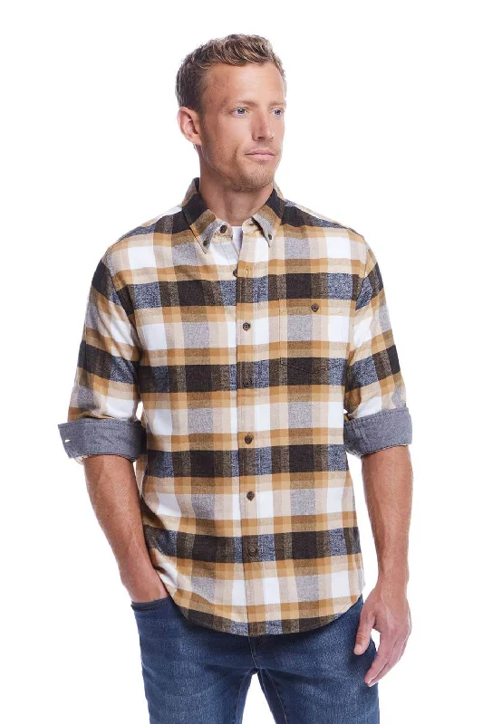 Weatherproof Vintage Brushed Flannel Shirt for Men in Antelope | F2485572GK-ANTELOPE