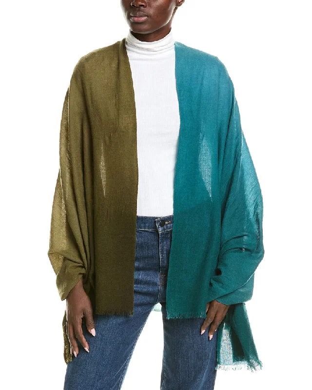 Vince Oversize Dip-Dye Lightweight Wool & Cashmere-Blend Wrap