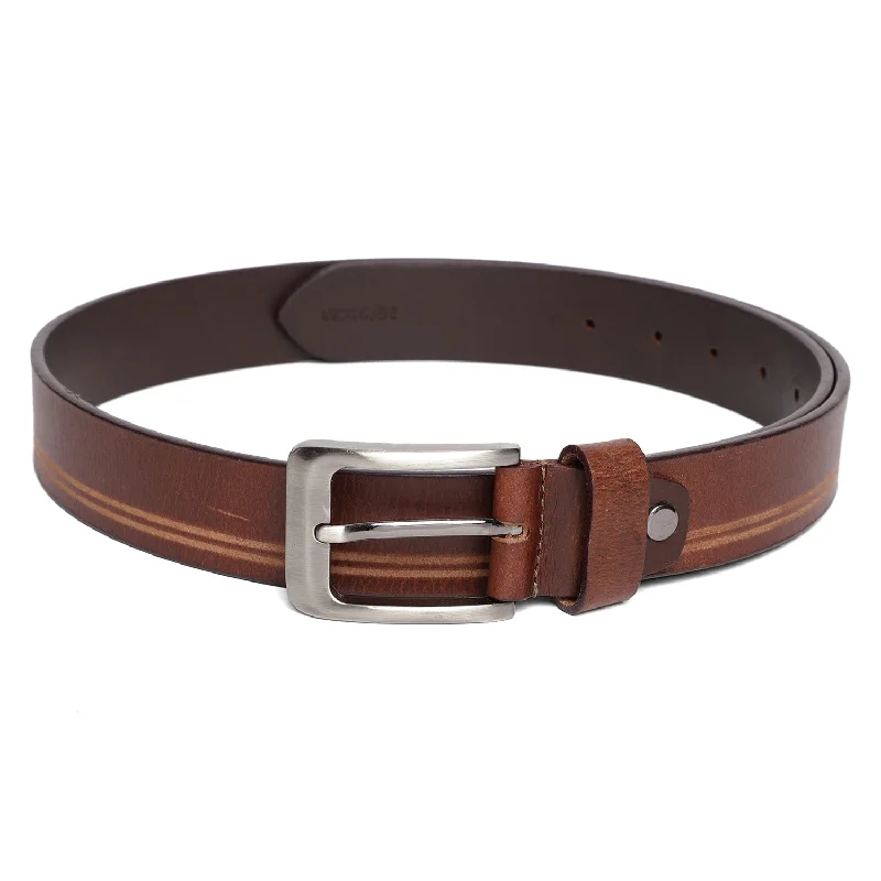 Men's Brown Casual Single Side Designer Belt