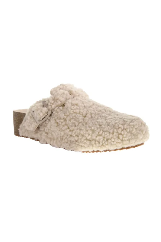 Dirty Laundry Magnolias Shearling Platform Clogs for Women in Cream | MAGNOLIAS-SHRLNG BREAM