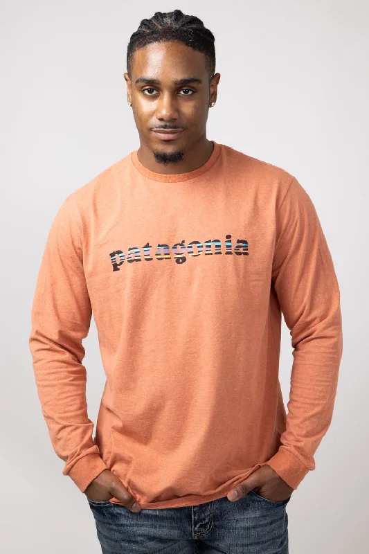 Patagonia Men’s Long Sleeve ’73 Logo Responsibili-Tee T-Shirt in Redtail Rust | 37780-RTLR