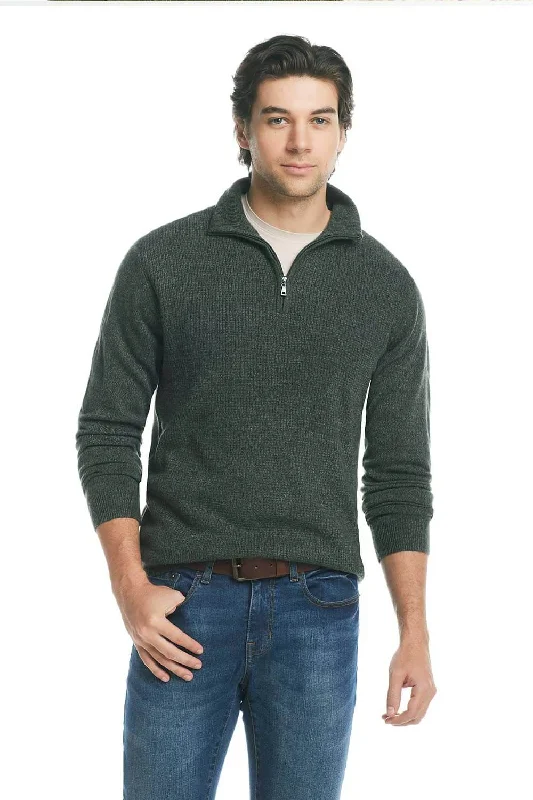 Weatherproof Vintage Soft Touch Quarter Zip Sweater for Men in Evergreen | F2440183GK-EVERGREEN