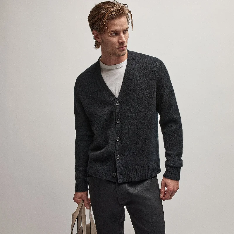 Recycled Cashmere Cardigan - Black