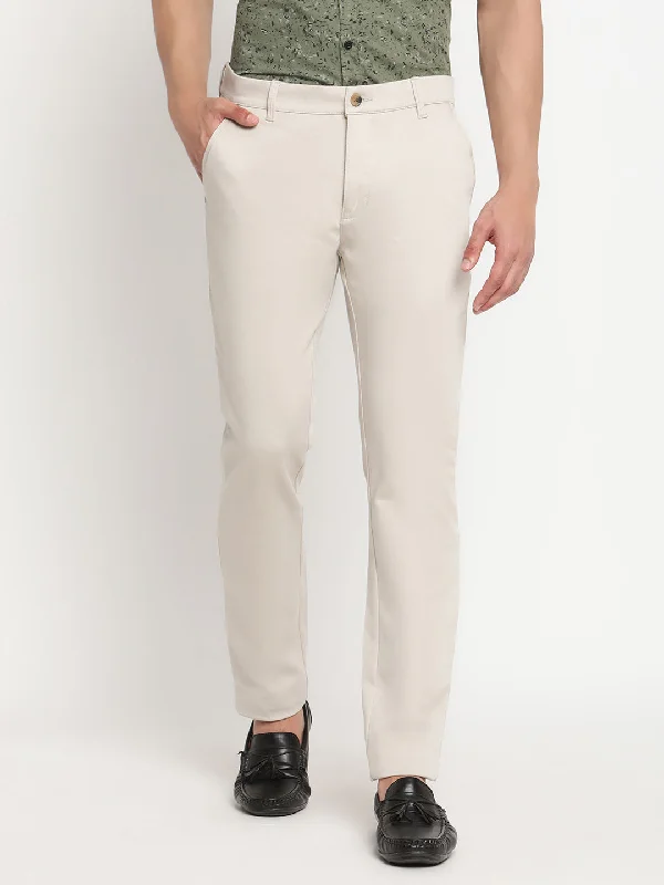 Men's Casual Flat front Fawn  Trousers