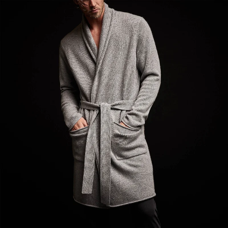 Recycled Cashmere Robe - Heather Grey