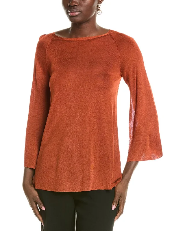 Lafayette 148 New York Bi Color A-Line Sweater