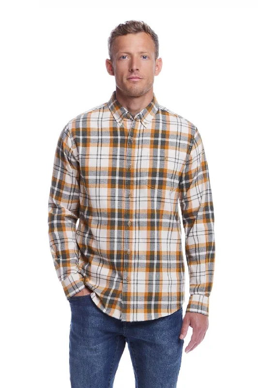 Weatherproof Vintage Brushed Flannel Shirt for Men in Lily White |  F2485572GK-LILYWHITE