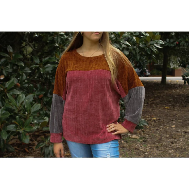 Colorblock Sweater In Pink