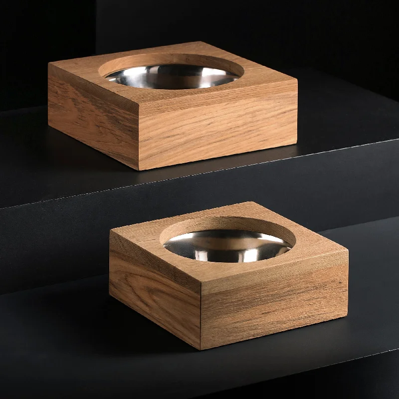 Teak Dog Bowl - Teak