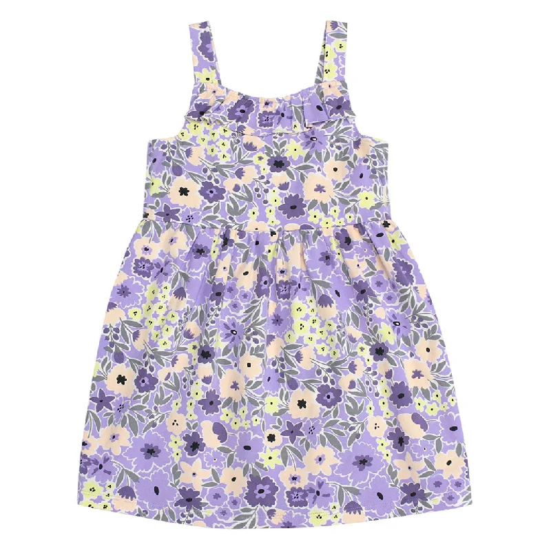 Girls Purple Flower Dress