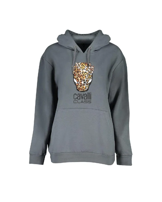 Cavalli Class  Men's Leopard Head Hoodie Sweatshirt