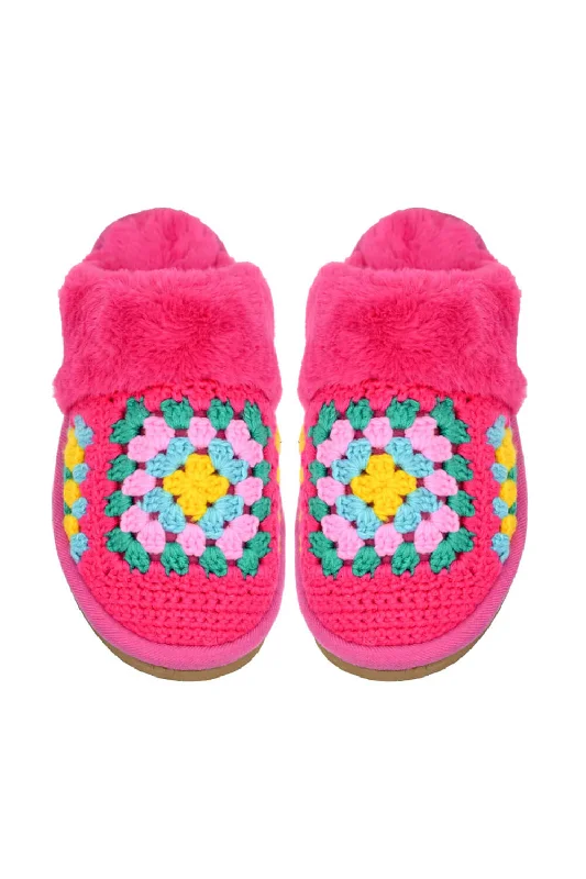 C.C. Crochet Slippers for Women in Fuchsia | SPE3793-FUCHSIA