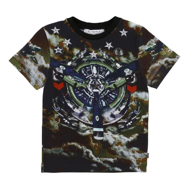 Green Airplane Propeller Short Sleeve T-Shirt