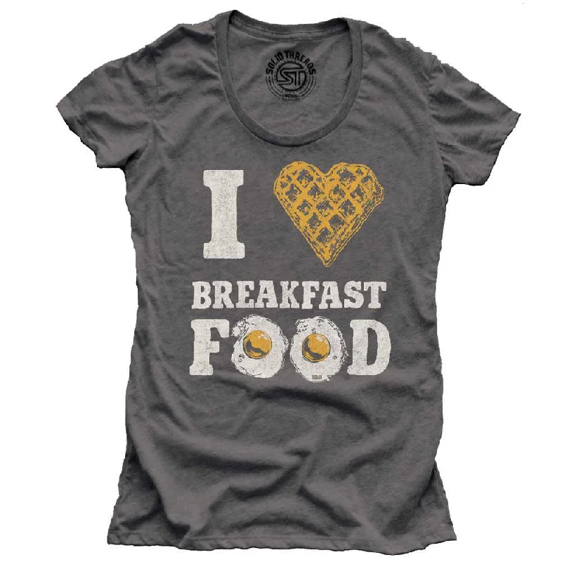 Women's I Heart Breakfast Food T-shirt