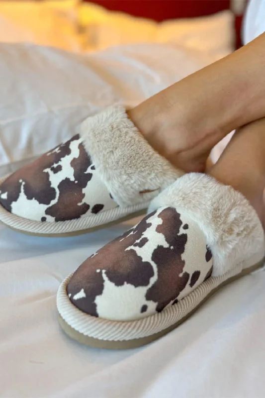 C.C. Cow Print Slippers for Women in Beige | SPE0001-BEIGE