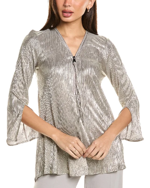 Joseph Ribkoff Metallic Plisse Tunic