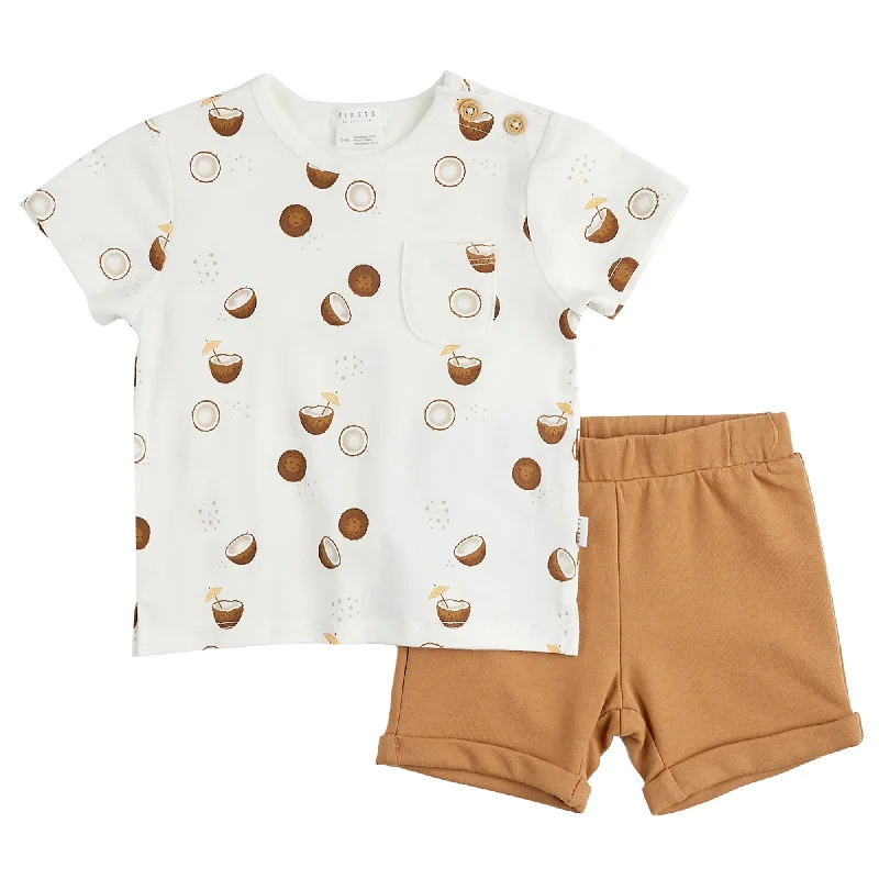 2 Piece Boys Coconut S/S Top & Shorts