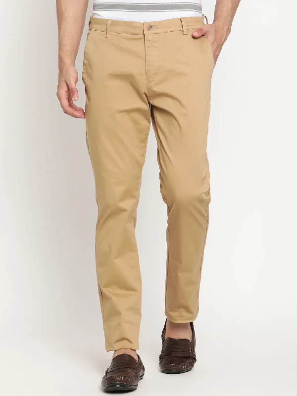 Men's Casual Flat front Khaki  Trousers