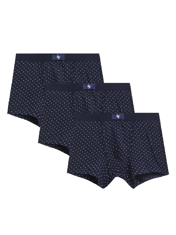 Men Pack of 3 Printed Navy Brief