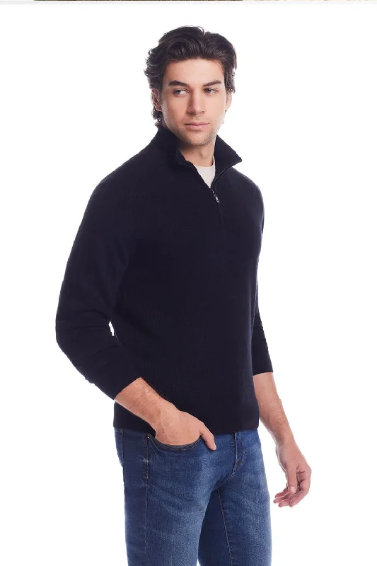 Weatherproof Vintage Soft Touch Quarter Zip Sweater for Men in Black | F2440183GK-BLACK