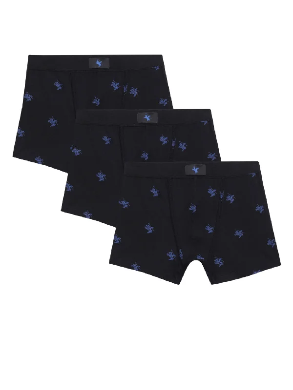 Men Pack of 3 Printed Black Brief