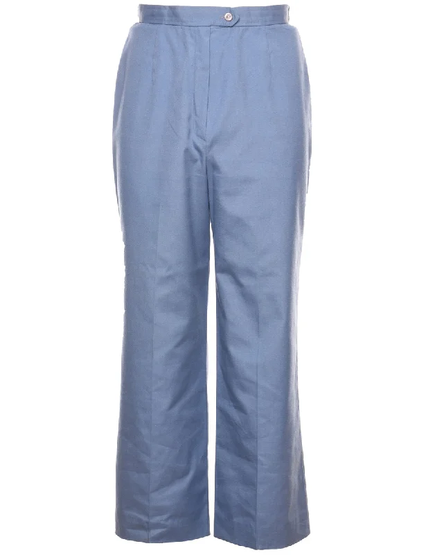 Aqua Blue Flared Leg Trousers - W28 L29