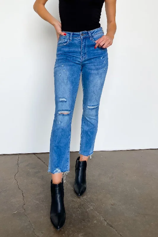 Calder High Rise Vintage Washed Straight Jeans - FINAL SALE