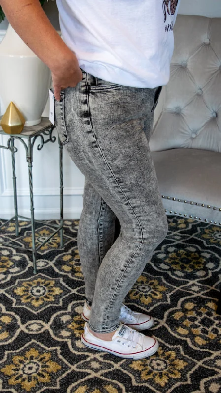 The Haylie: Vervet by Flying Monkey High Rise Acid Gray Ankle Skinny