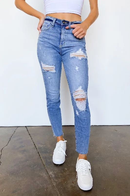 Mereece Vintage High Rise Raw Hem Jeans - FINAL SALE