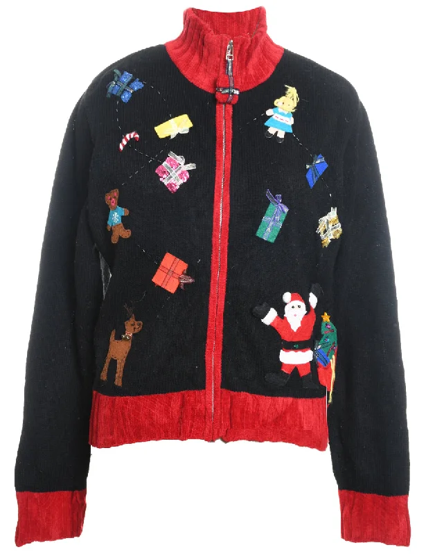 Santa Claus Christmas Cardigan - L