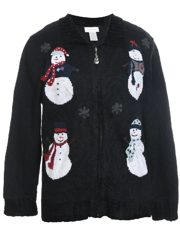 Snowman Christmas Cardigan - M