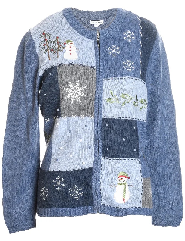 Snowman Christmas Cardigan - M