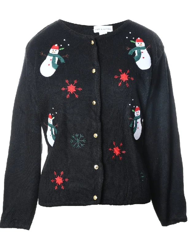 Snowman Christmas Cardigan - M