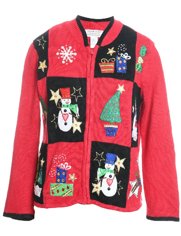 Snowman Christmas Cardigan - M