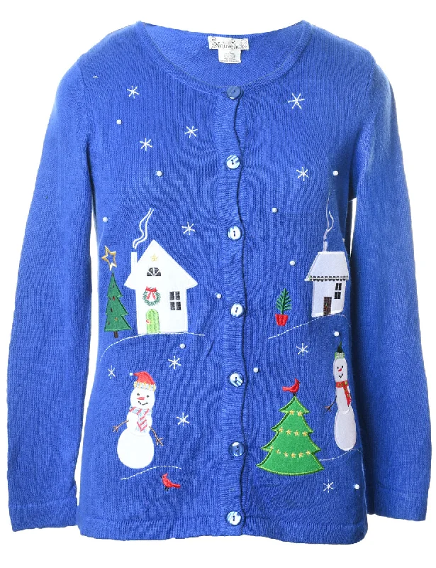 Snowman Christmas Cardigan - S