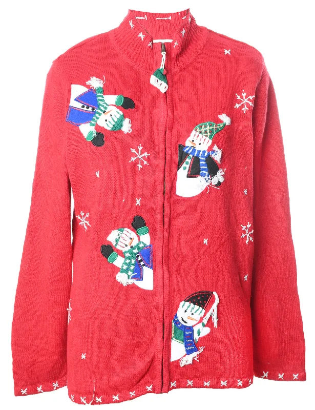 Snowman Christmas Cardigan - XL