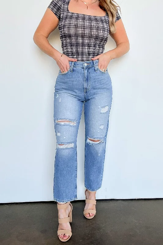 Tracilynn Distressed Mom Jeans - FINAL SALE