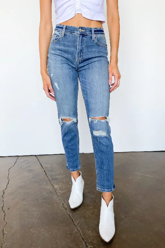 Tray High Rise Distressed Boyfriend Jeans - FINAL SALE