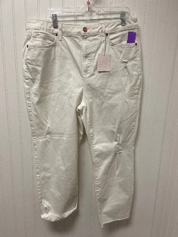 White Denim Jeans Straight Lc Lauren Conrad, Size 16