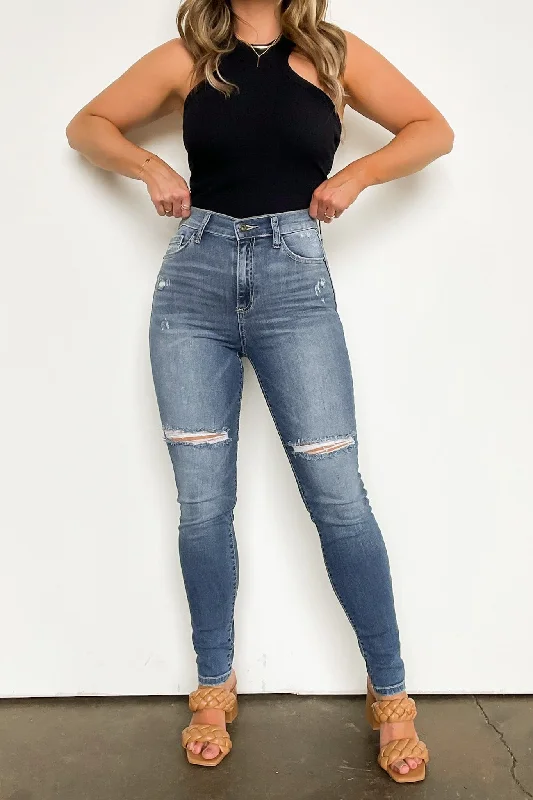 Zaydah Distressed Knee Skinny Jeans - FINAL SALE