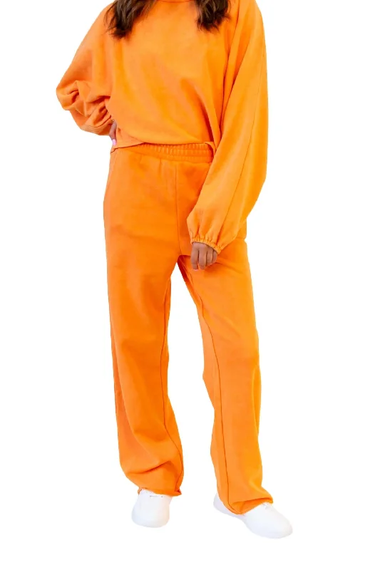 Clubs Washed Sweatpants In Washed Orange