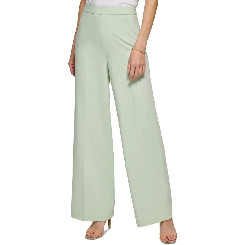 DKNY Womens Pull On Stretch Wide Leg Pants