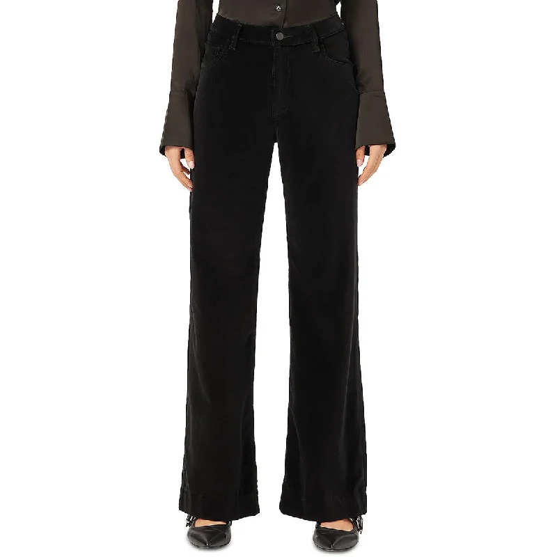 DL1961 Womens Hepburn Velvet High Rise Wide Leg Pants