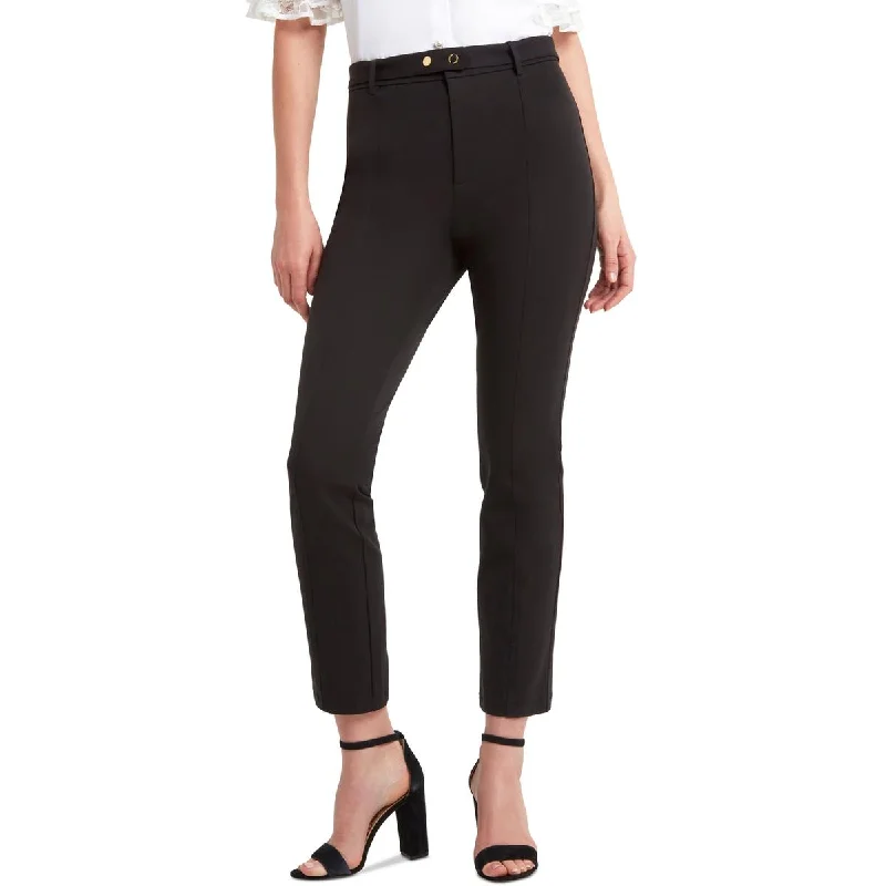 H Halston Womens Belted Work Straight Leg Pants